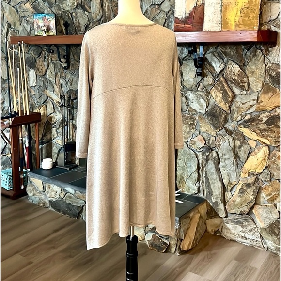 VTG Caroline Rose,Matte Crepe Crew Neck 3/4 Sleeve,High-Low Hem Top, EUC, Size M - Picture 6 of 12